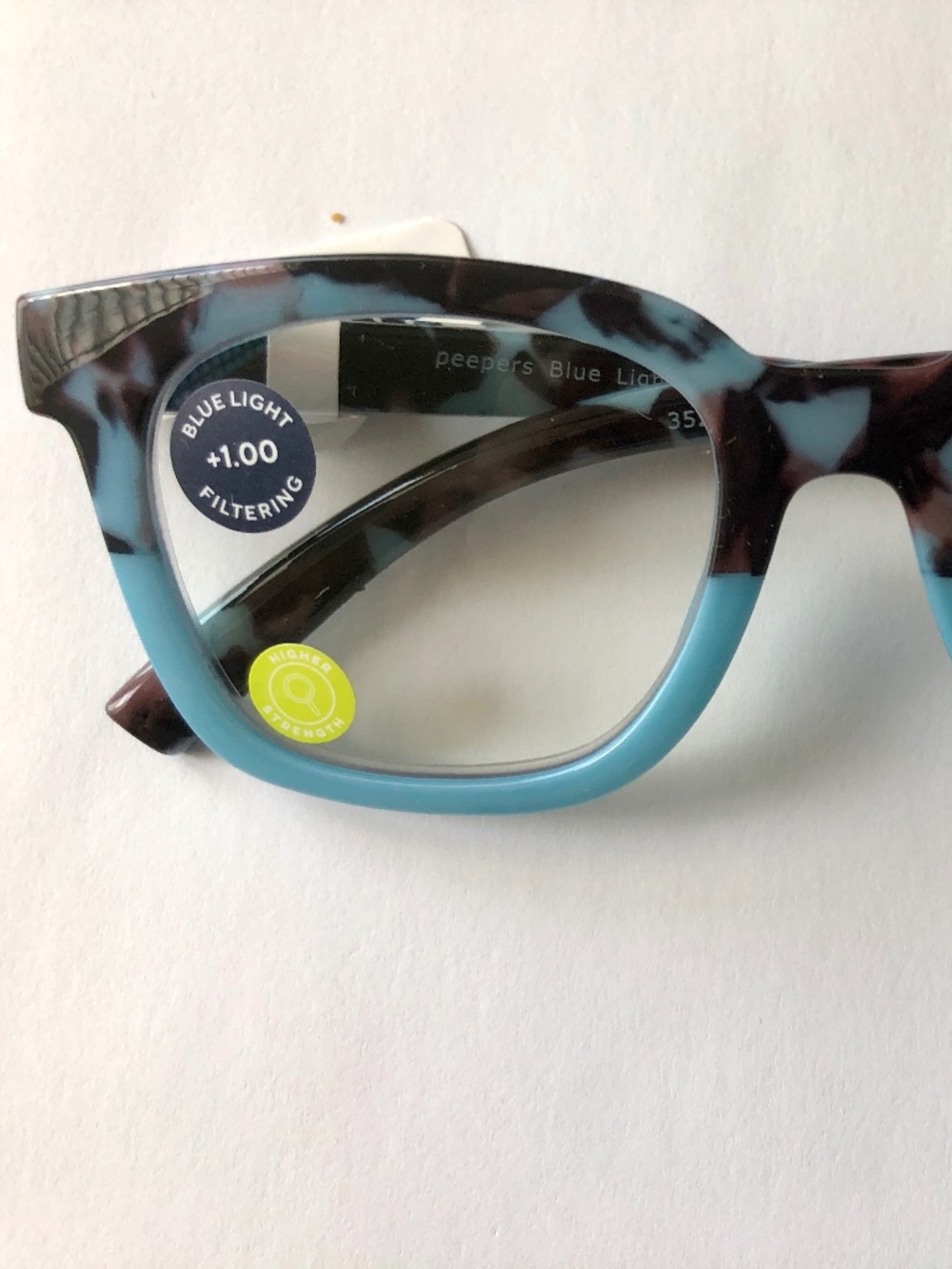 NEW Peepers To the Max Light BLUE MARBLE BLUE LIGHT FILTER READERS +1.00